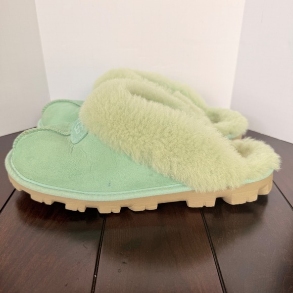 UGG Coquette Mint Green Suede Sheepskin Slippers Womens 9 G1WDQ84CNFJ - Picture 3 of 13